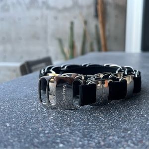 Salvatore Ferragamo- Black/Silver Y2K Chain Belt